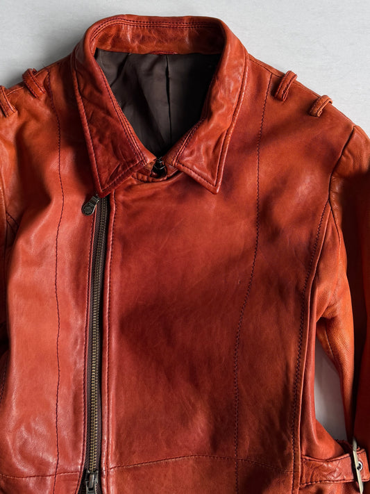 TORNADO MART Double Zip Leather Jacket Size M