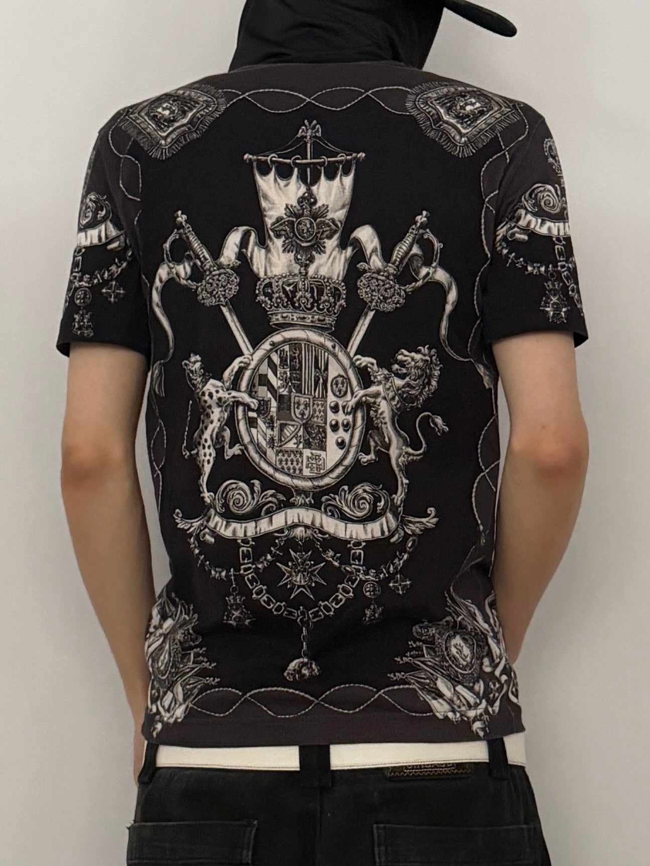 DOLCE&GABBANA Cotton All-Over Pattern T-Shirt Size 44