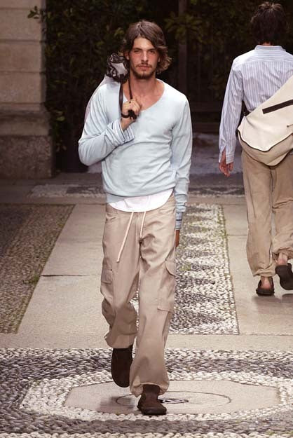 NEIL BARRETT SS03 Cotton Cargo Trousers Khaki