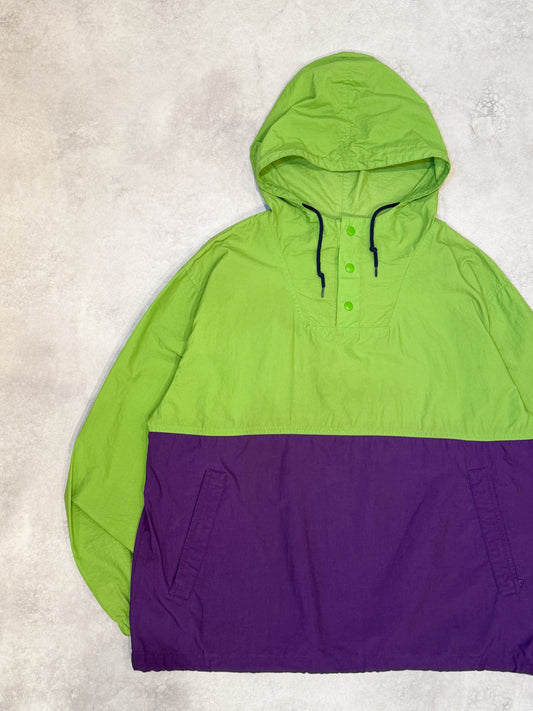 OLD GAP 90s Nylon Lime Green/Purple Size M