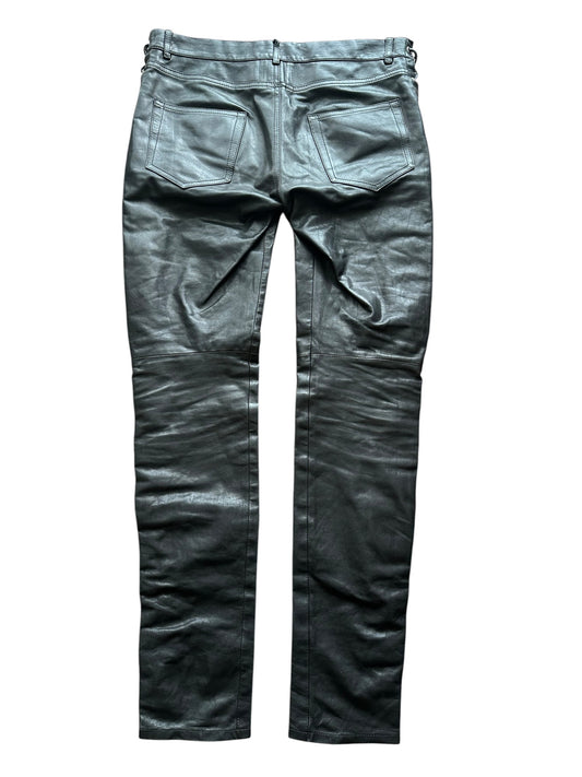 Saint Laurent AW14 Lace Up Cowhide Leather Pants