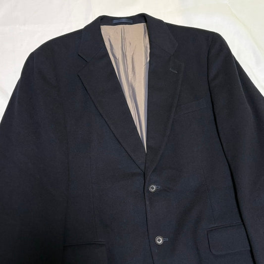 Burberrys 90s Navy Wool Melton Tailored Jacket