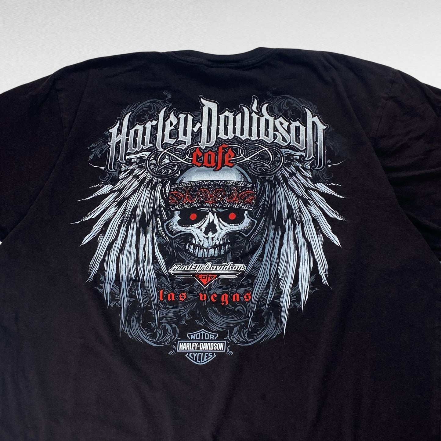 HARLEY-DAVIDSON Cafe 00s Short Sleeve T-Shirt Black Size 2XL