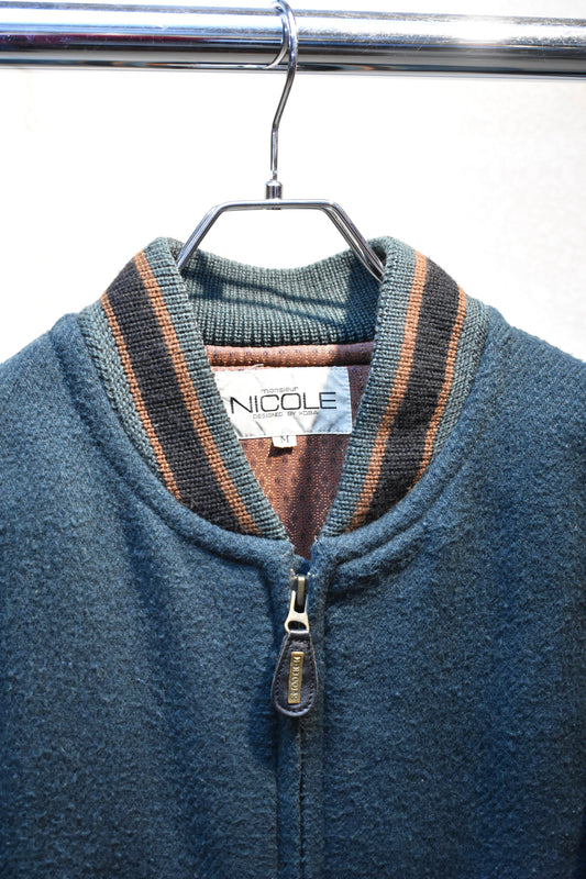 Vintage 80s Monsieur Nicole Wool Varsity Jacket Size M