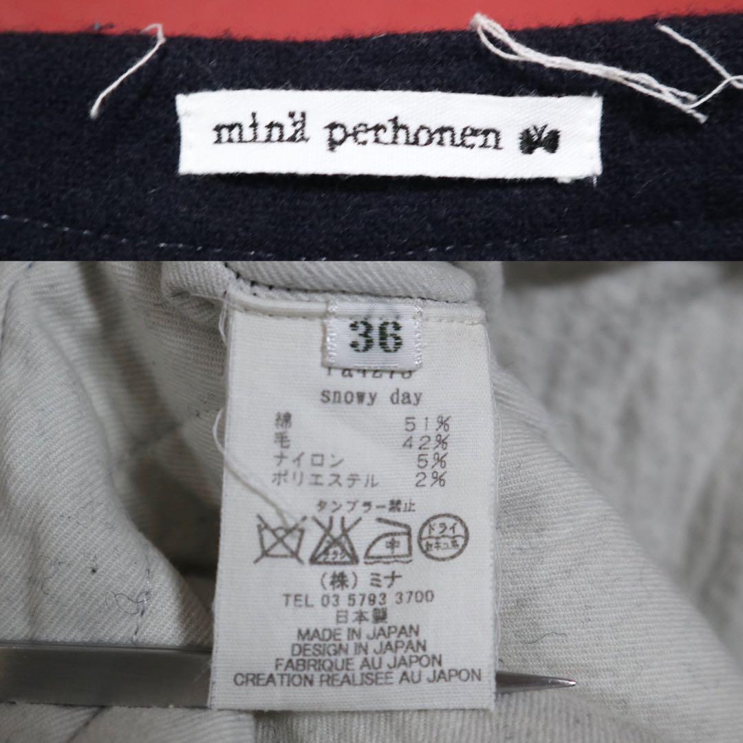 mina perhonen Navy Frayed Wide Slacks Size 36