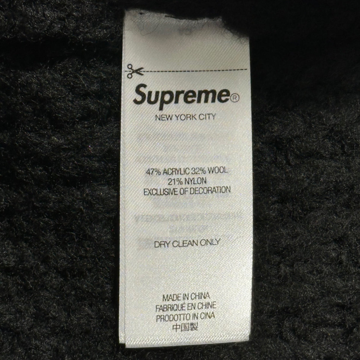 SUPREME 25AW Small Box Logo Waffle Sweater Black Size XL