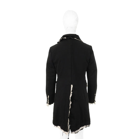 COMME des GARCONS 2018 FW Polyester Coat Black White Size XS