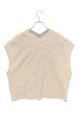 Vintage Kapital Tops - KAPITAL Jersey Trifille Sleeveless Top Beige Gray Size 1 - Authentic Archive