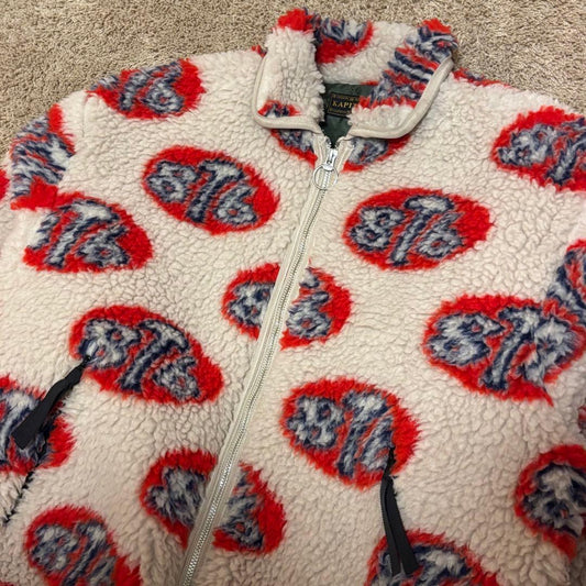 Vintage Kapital Outwear - KAPITAL 8T6 Boa Fleece Drizzler Jacket Red Size M - Authentic Archive