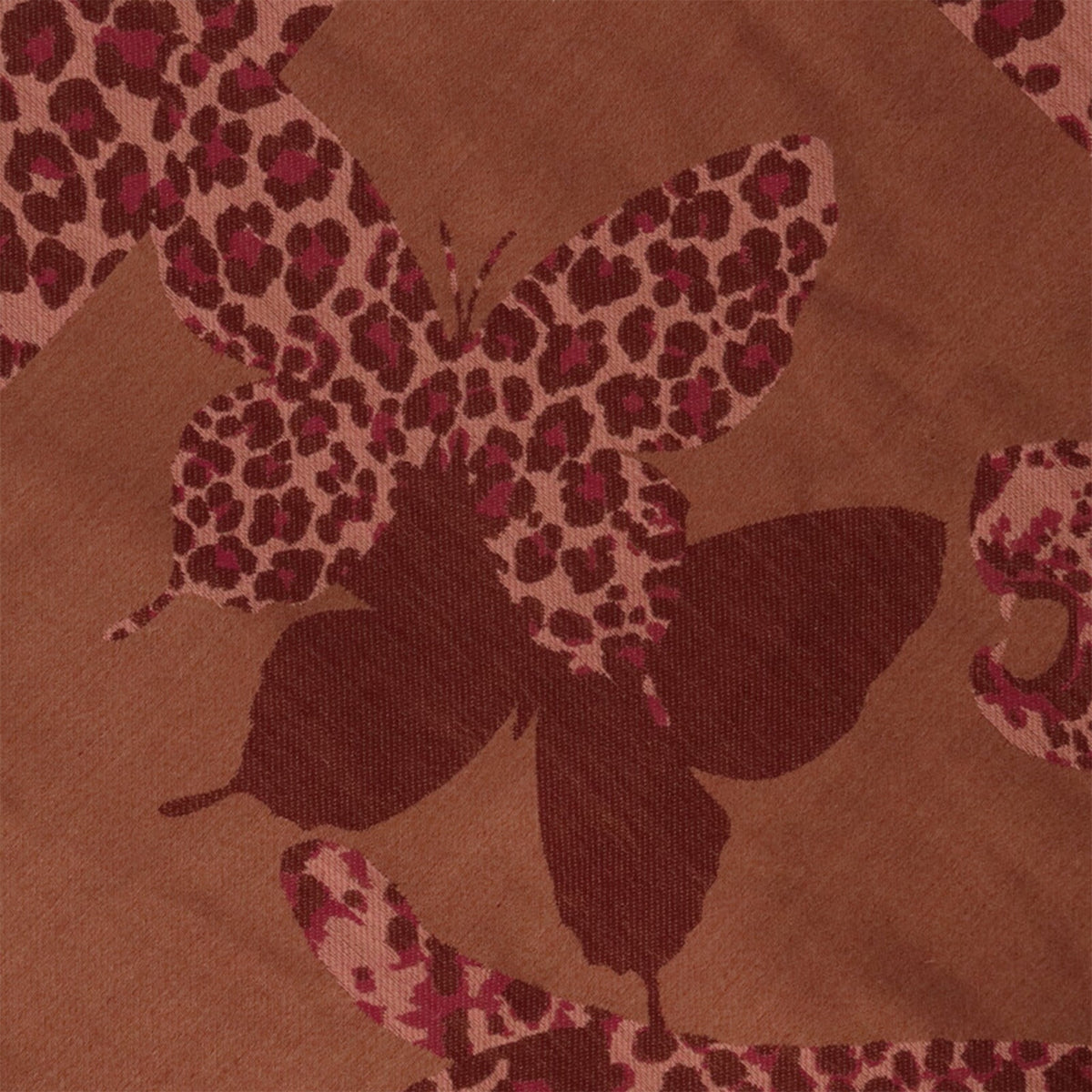 HANAE MORI Wool Silk Scarf Brown