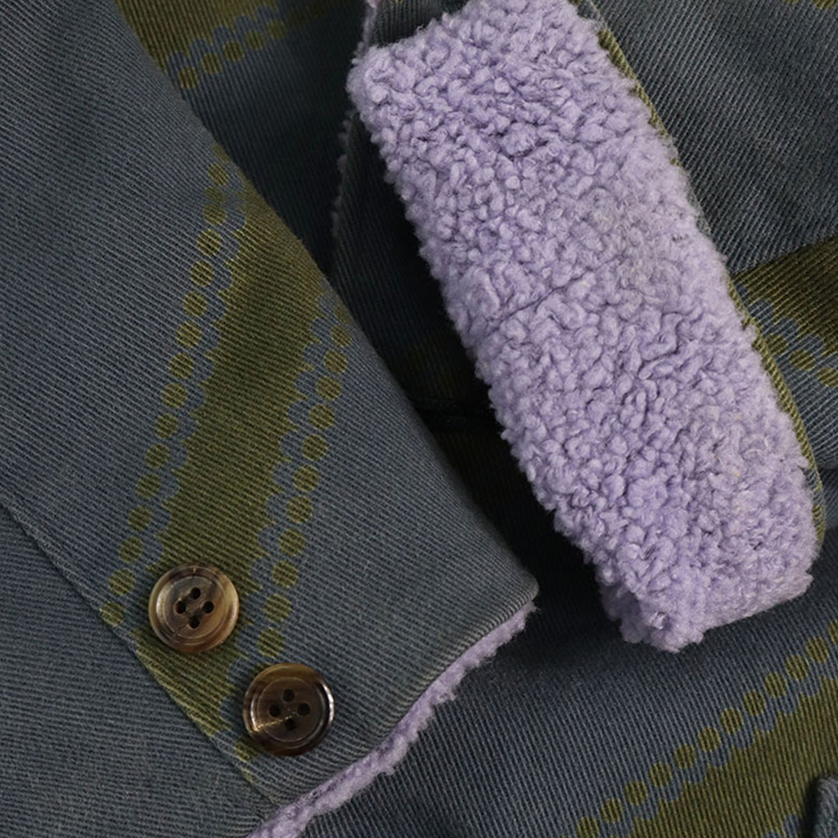 UNDERCOVER 2001 A/W Cotton Blend Coat Olive/Purple Size S
