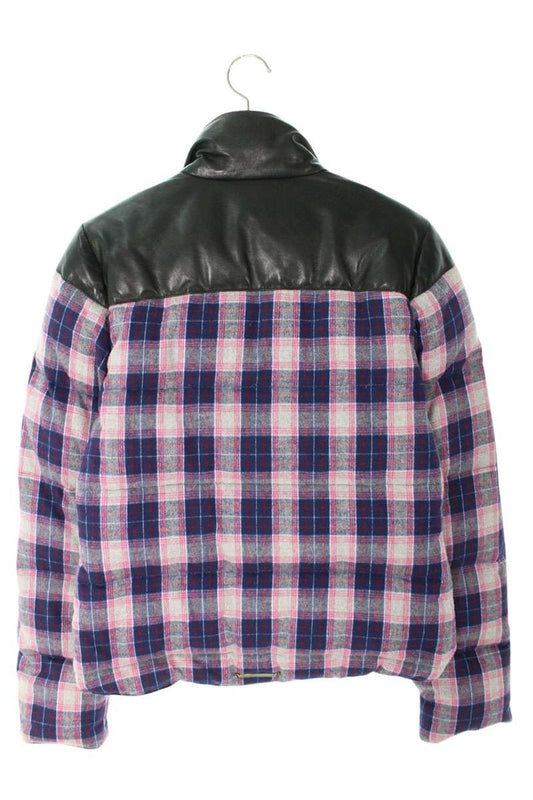 Chrome Hearts STIFF Leather Check Wool Down Jacket Size M