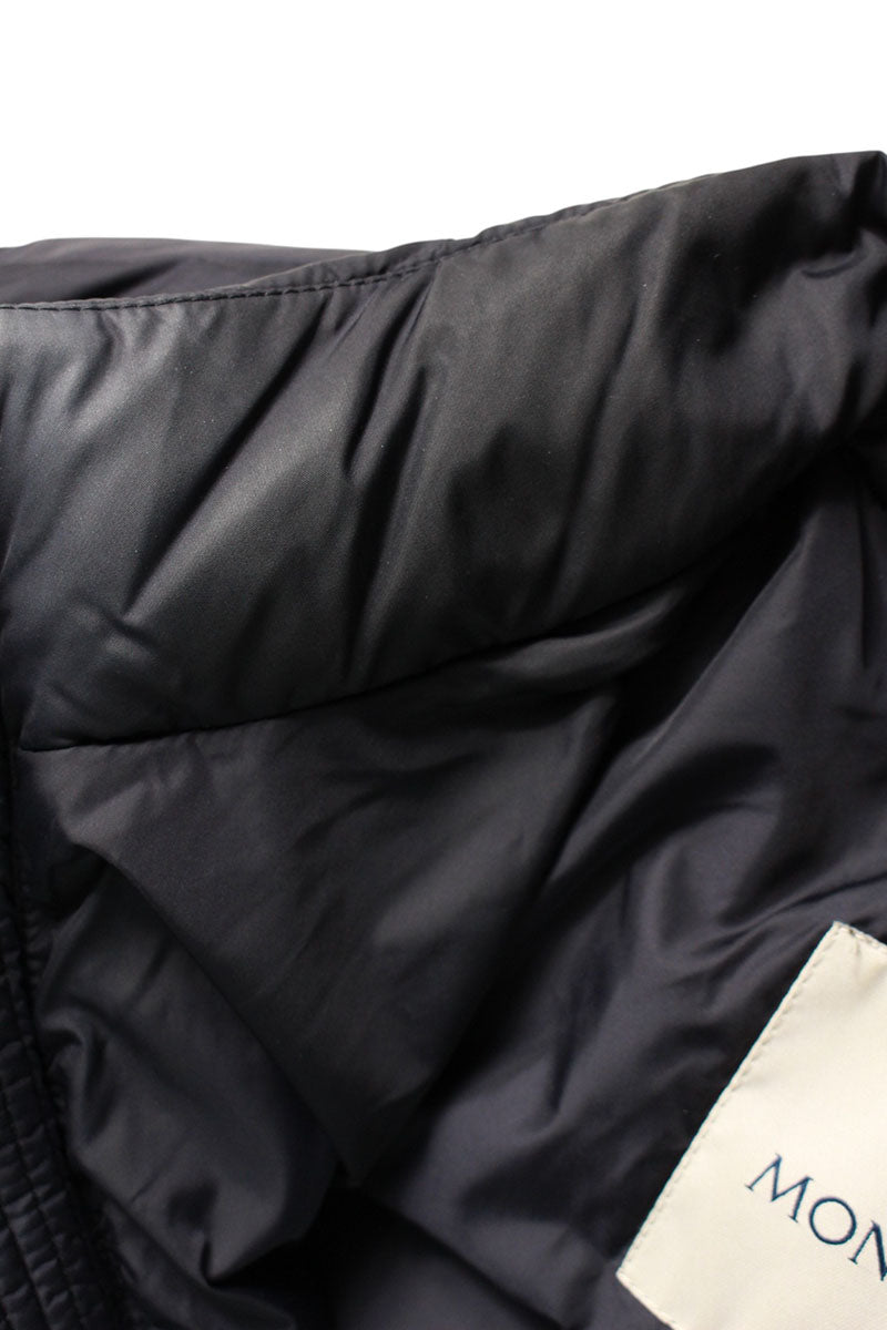 MONCLER Logo Patch Nylon Down Jacket Navy Size 0