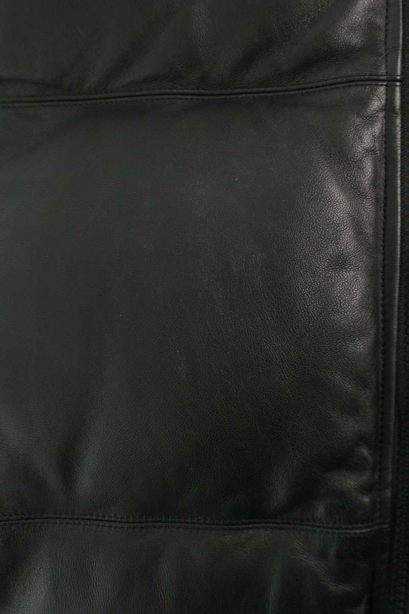 SUPREME x TNF 17AW Leather Nuptse Jacket Black Size XL