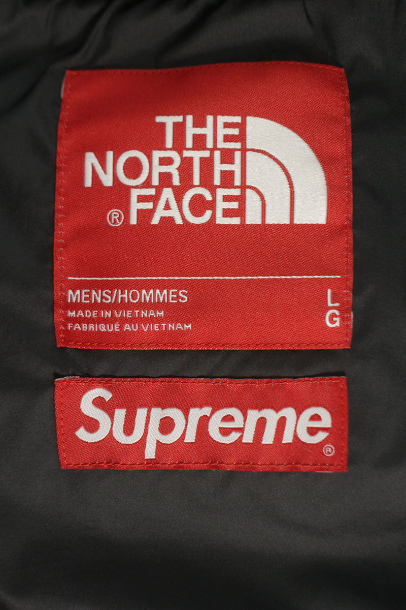 Supreme Leather Nuptse Jacket Black x Red Size L