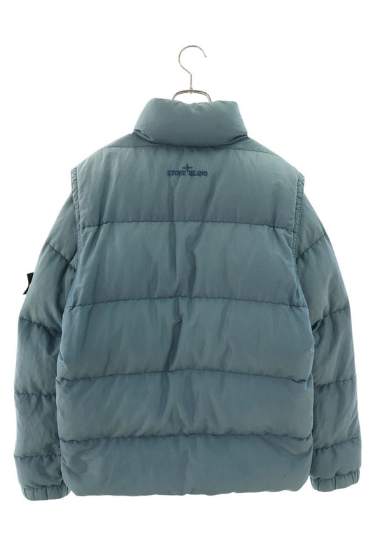 STONEISLAND Logo Patch Down Jacket Blue Size M