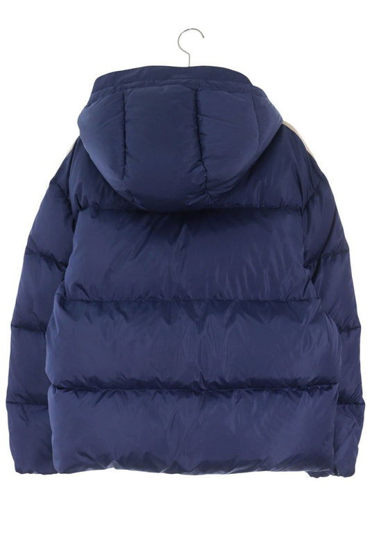 Palm Angels Shoulder Line Logo Print Down Jacket Blue Size M