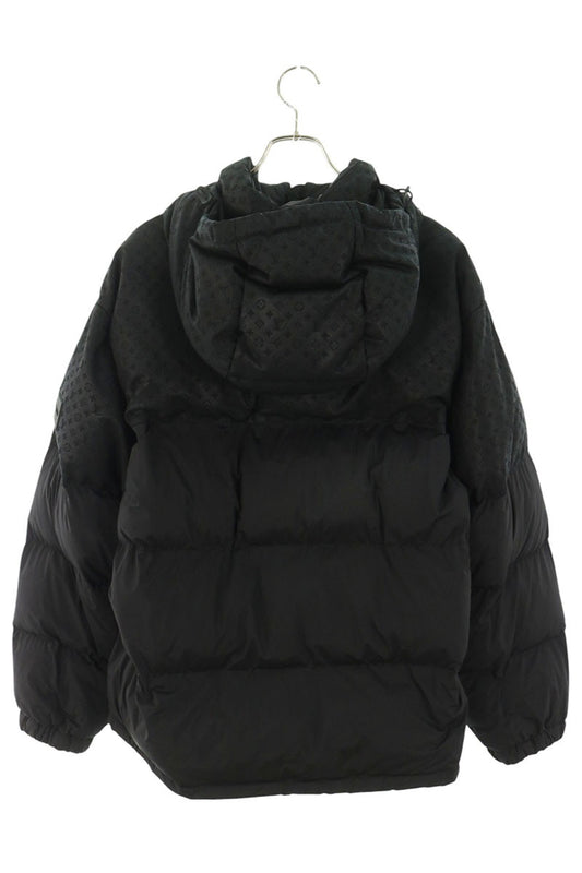 LOUISVUITTON 24SS Black Monogram Hooded Down Jacket Size 48