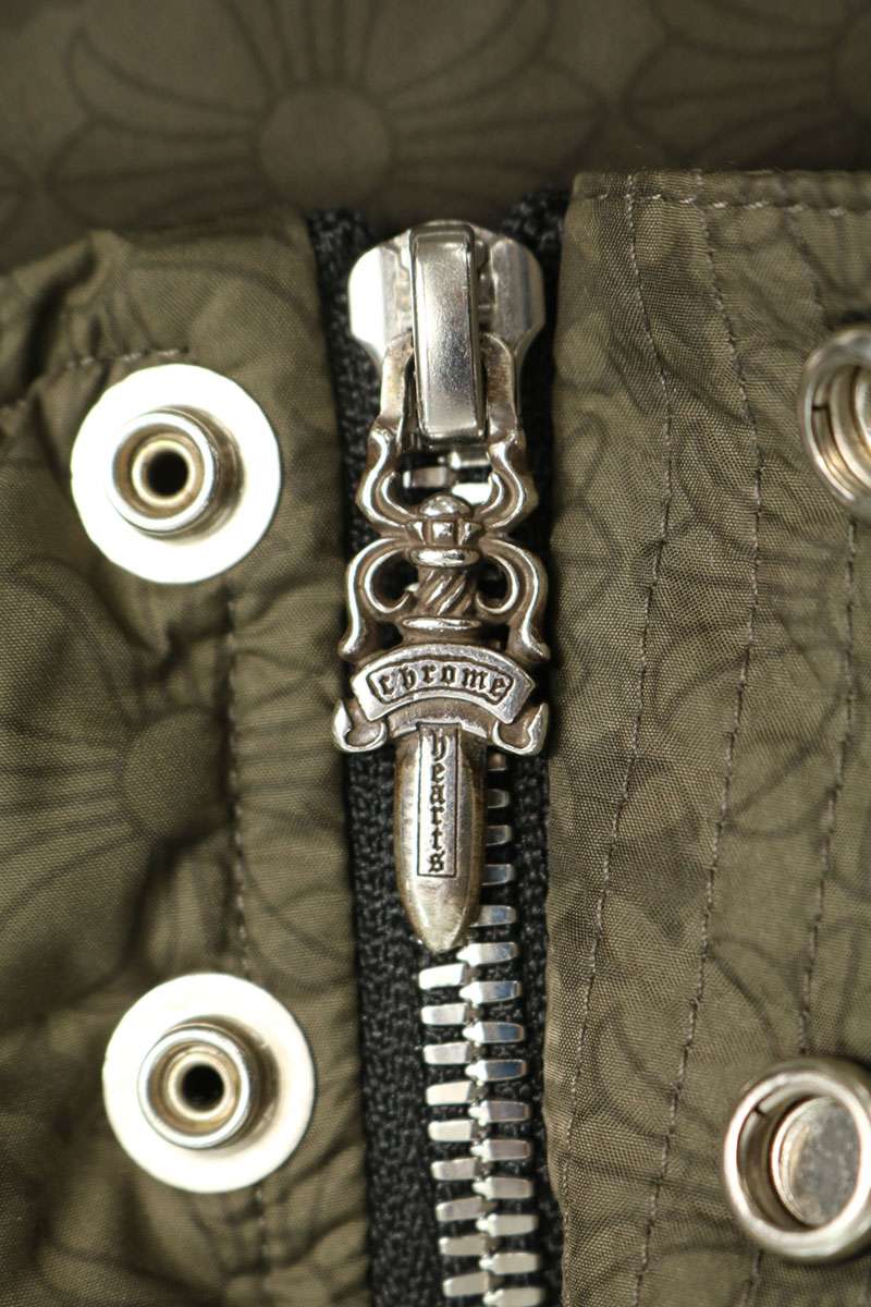 Chrome Hearts STIFF CH Plus Down Jacket Khaki Size XL