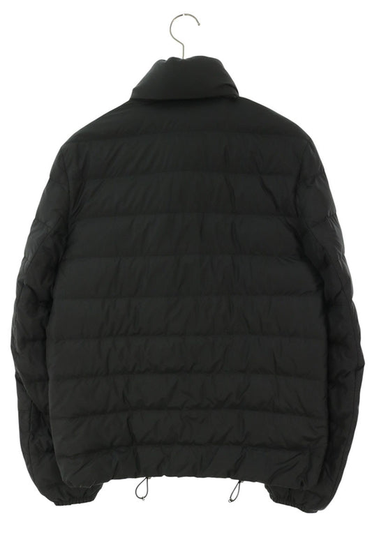 PRADA Triangle Plate Down Jacket Hood Black Size 44