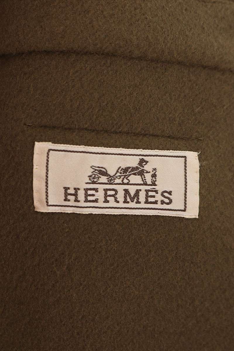HERMES Cashmere Chester Coat Brown Size M