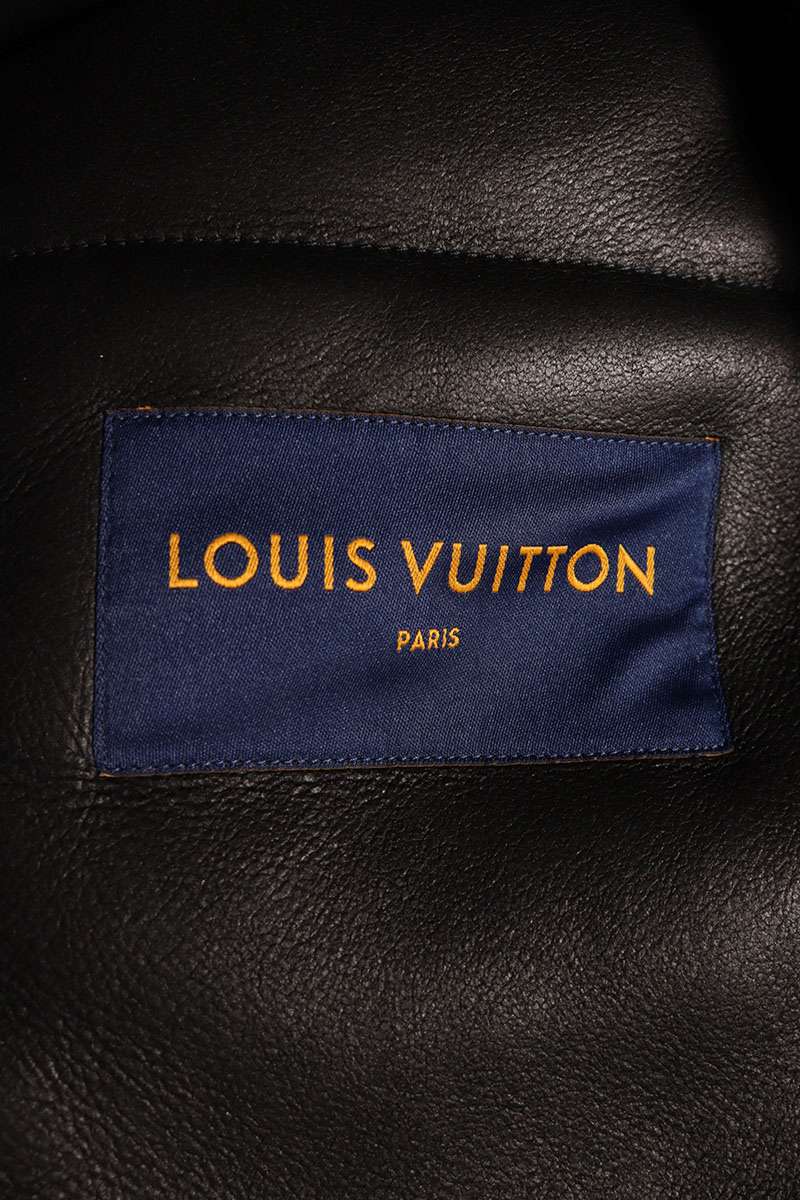 LOUISVUITTON 21AW Monogram Leather Mouton Boa Coat Size L
