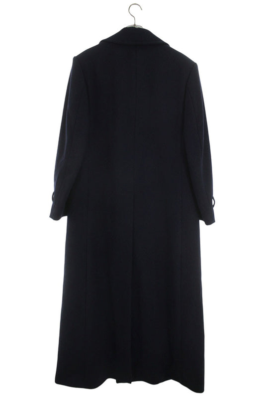 GUCCI Wool Double-Breasted Coat w/ Sleeve Patch Navy Size M