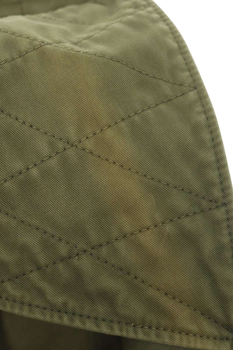 PRADA SGC359 Hooded Military Coat Khaki Size S