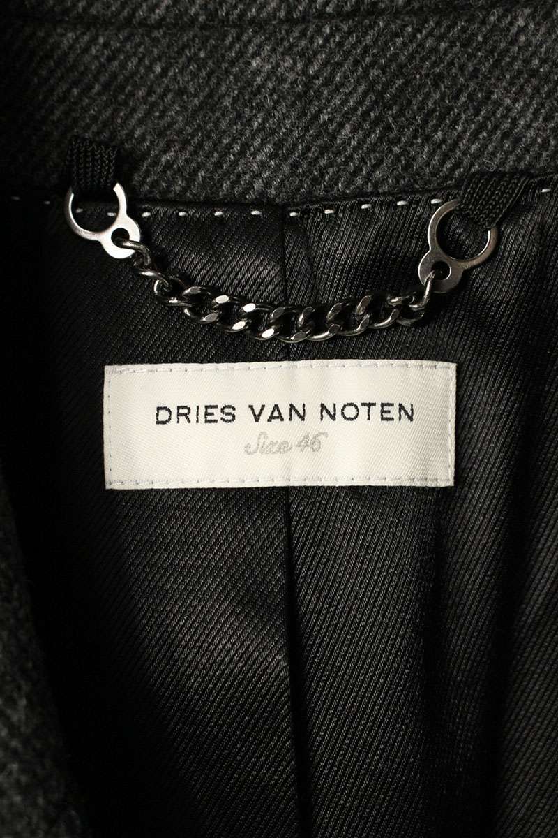 Dries Van Noten Wool Chester Coat Gray Size S