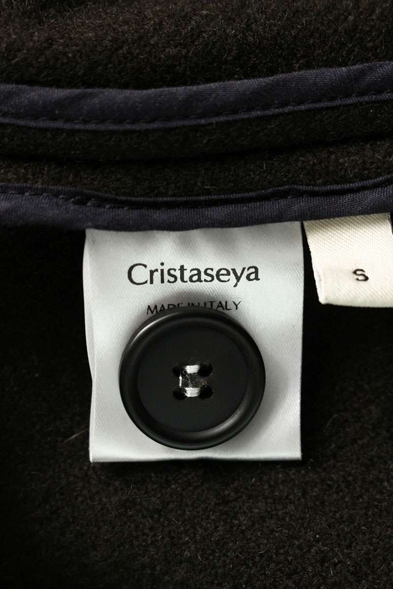 Cristaseya Yak Wool Overcoat With Scarf Brown Size S