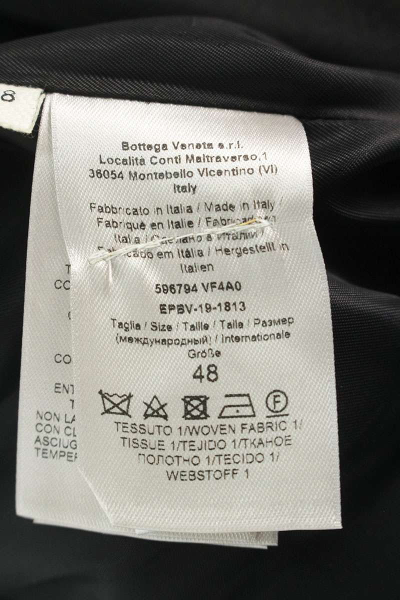 BOTTEGA VENETA Black Wool Blend Long Coat Size M