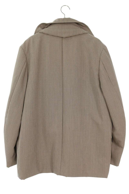 JILSANDER Micro Check Wool Peacoat Brown Size L