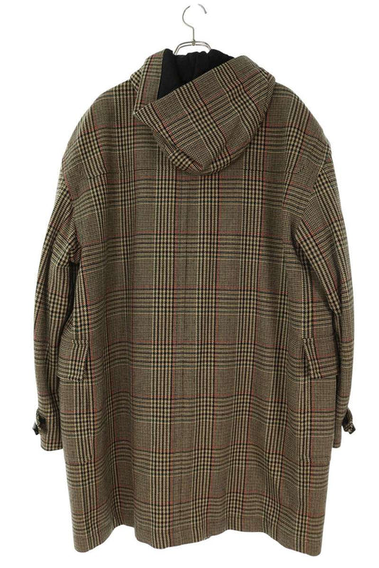 STELLA McCARTNEY Beige Houndstooth Hooded Duffle Coat Size L
