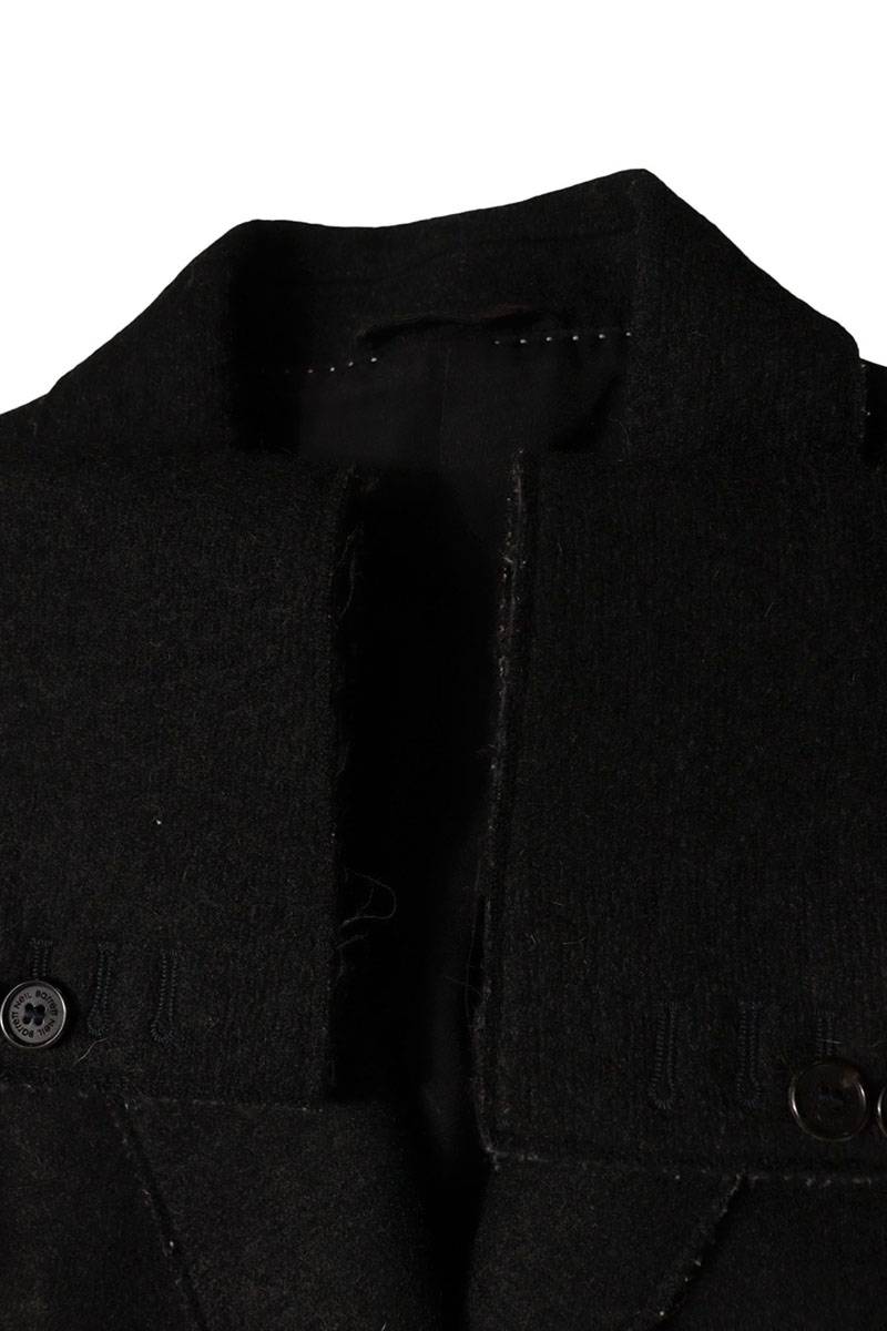 Neil Barrett Double-Breasted Wool Long Coat Black Size XXS