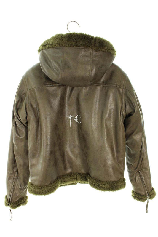 THUG CLUB TC Reversible Shearling Jacket Khaki Size S
