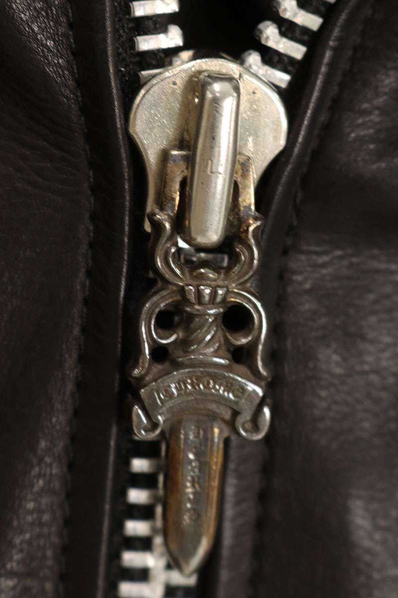 Chrome Hearts JJ Dean Dagger Zip Leather Jacket Black Size S