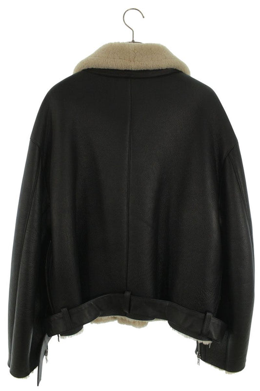 YOKE 21AW Sheepskin Detachable Collar Leather Jkt Size L
