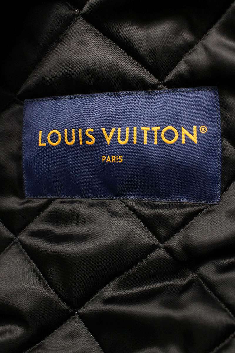 LOUISVUITTON 24SS Damier Double Rider Leather Jacket Size L