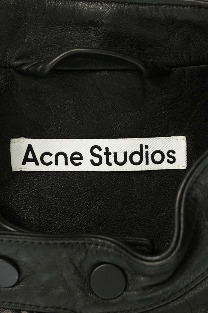 ACNE STUDIOS Black Pink Single Rider Leather Jacket Size S