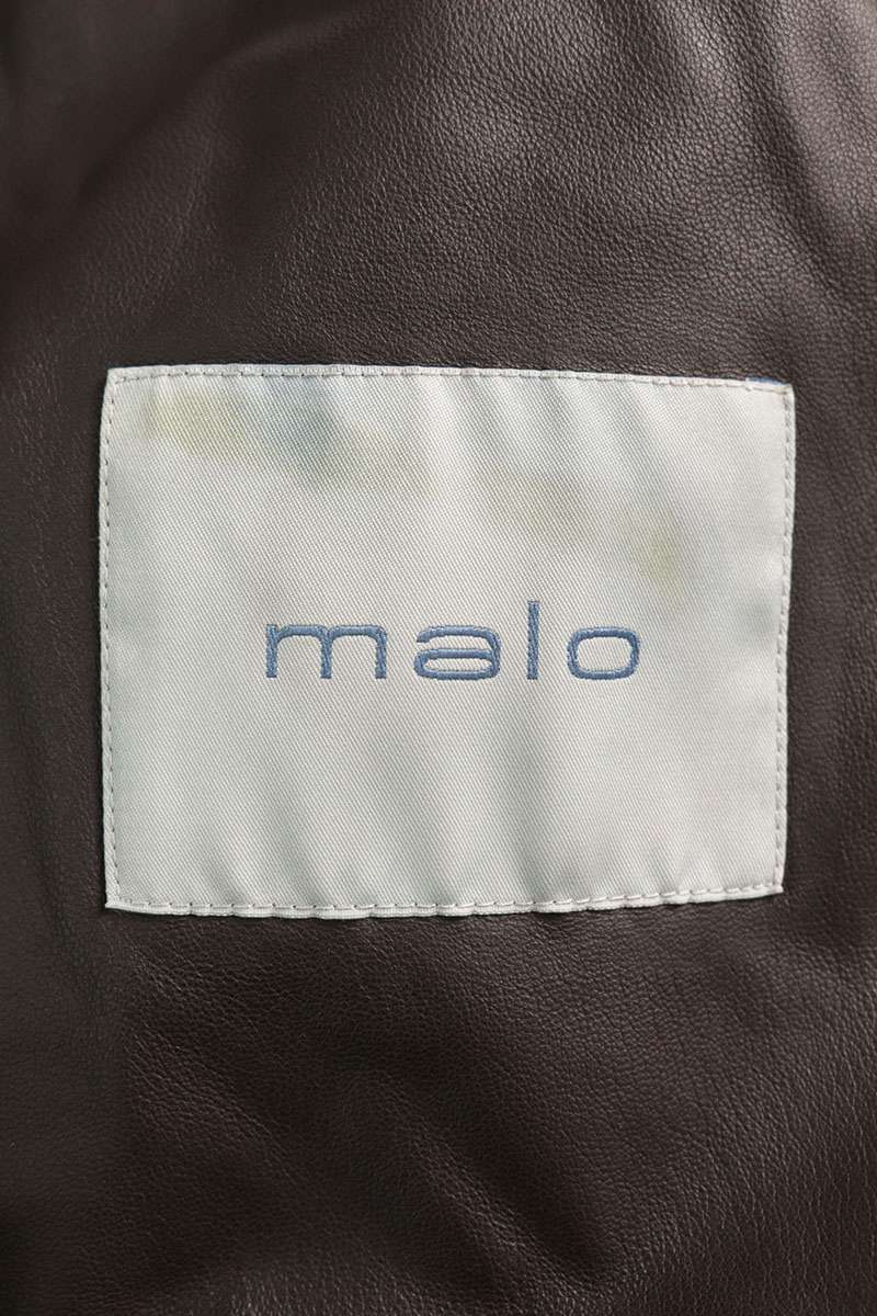 MALO Mouton Leather Jacket Gray Size 50