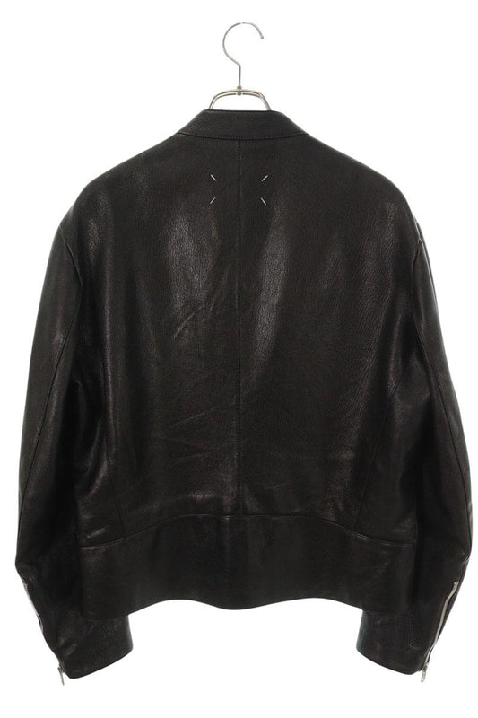 Maison Margiela Black Goatskin Leather Jacket Size 54