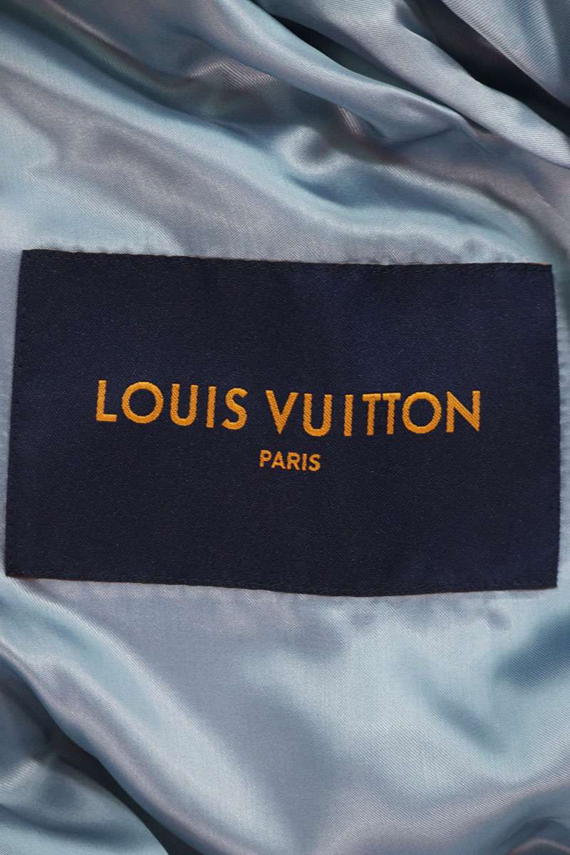 LOUISVUITTON Cloud Leather Bomber Jacket Light Blue Size M