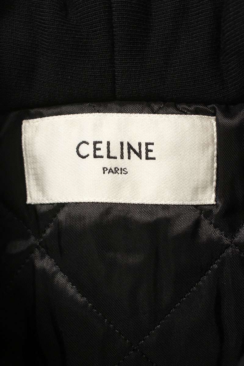 CELINE Multi Cotton Check Hood Logo Blouson Size M