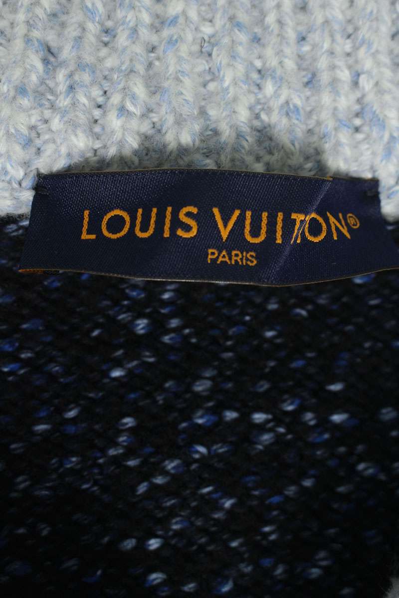 LOUISVUITTON 25AW Faux Pearl Embroidered Zip Knit Size 5L