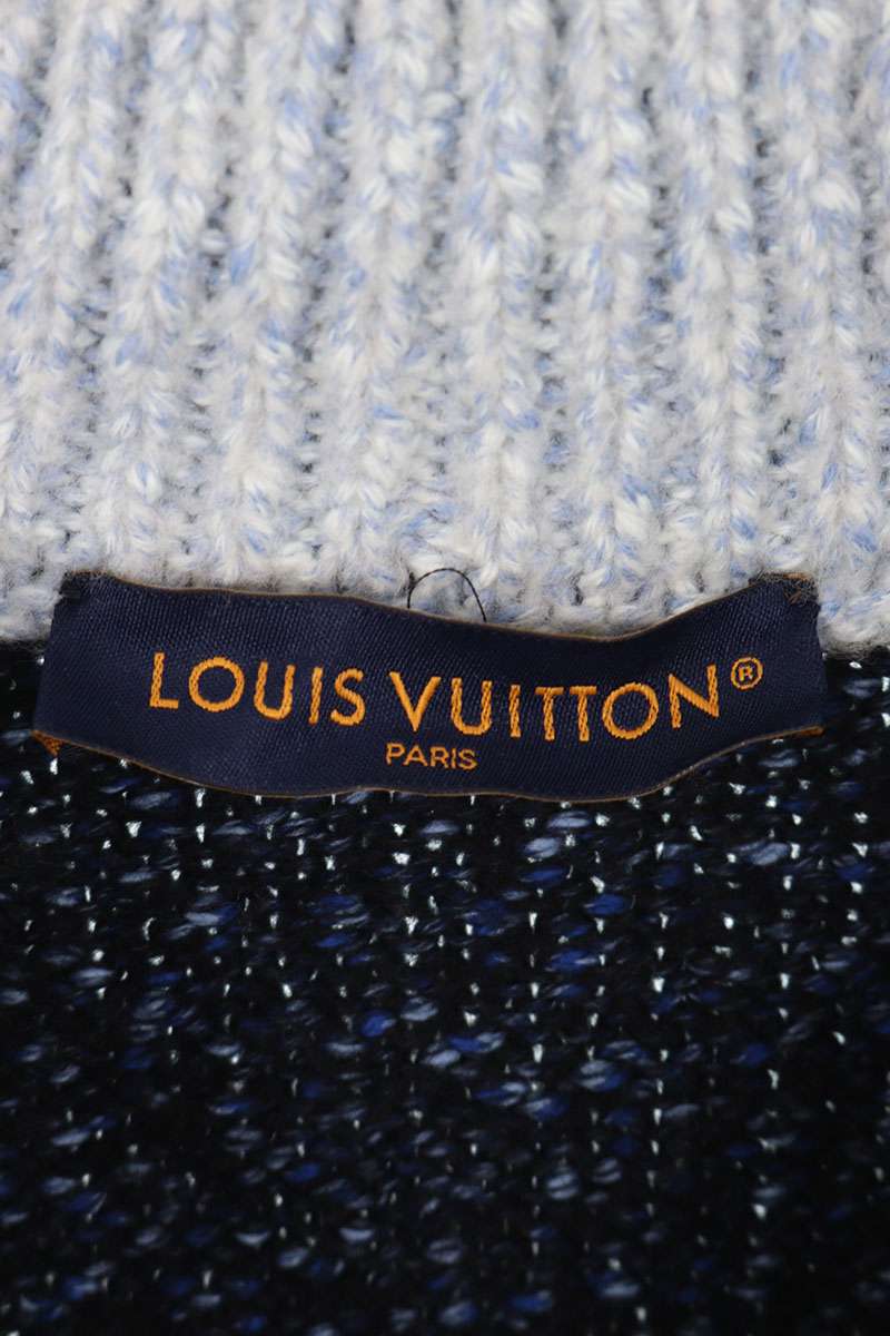 LOUISVUITTON 25AW Faux Pearl Embroidered Zip Blue Size 5L