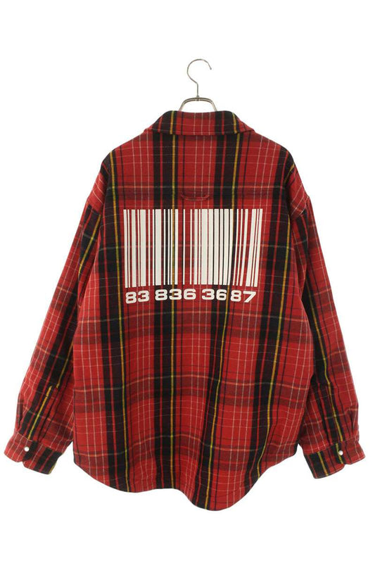 VTMNTS Barcode Padded Flannel Check Blouson Red Size M