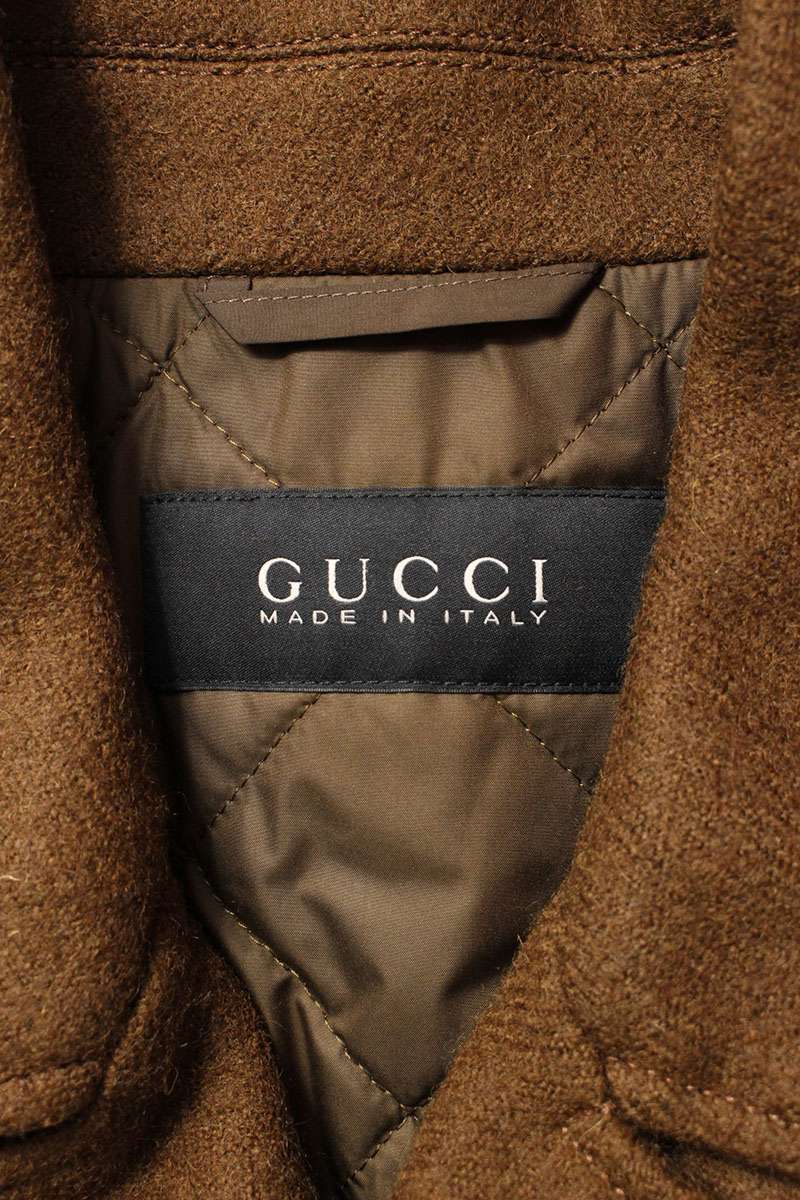 GUCCI Wool Mohair Riders Jacket Brown Size S