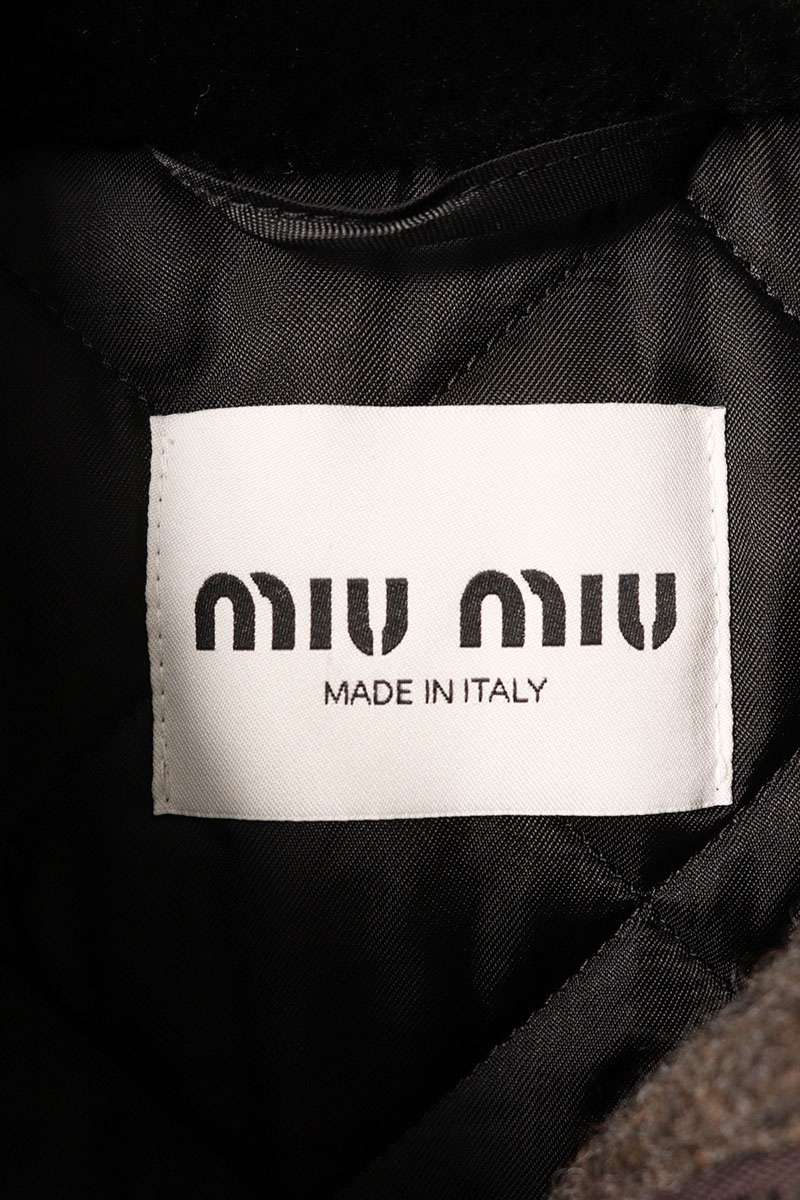 miumiu 25AW Shetland Wool Zip-Up Blouson Brown Size XS