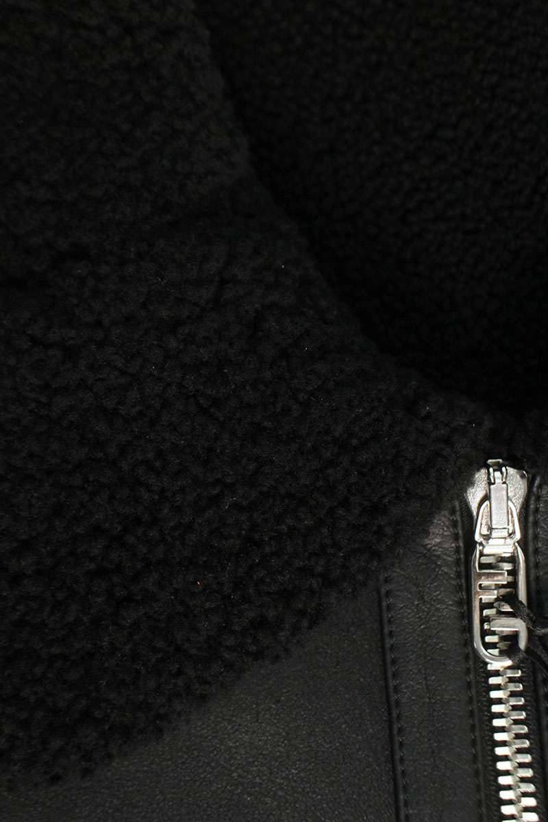 FENDI Black Shearling Lamb Leather Blouson Size S
