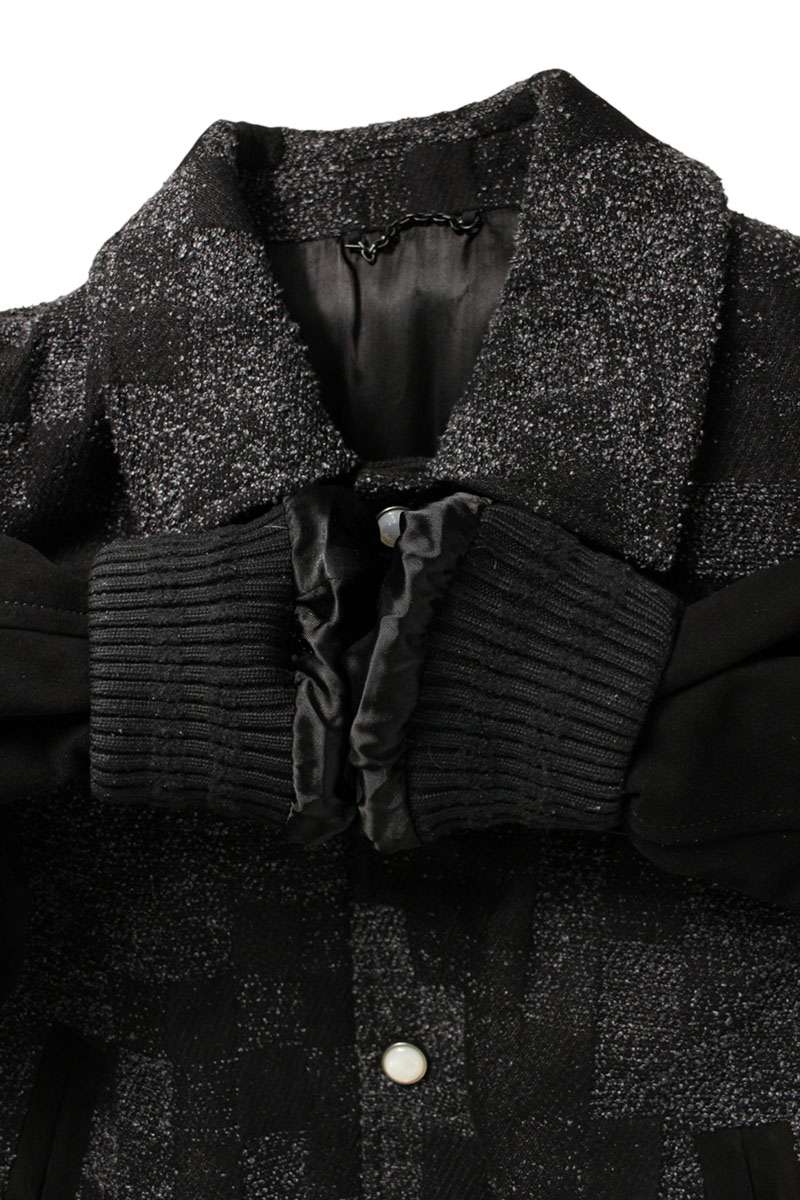 LOUISVUITTON 25SS Mixed Leather Varsity Jacket Black Size M